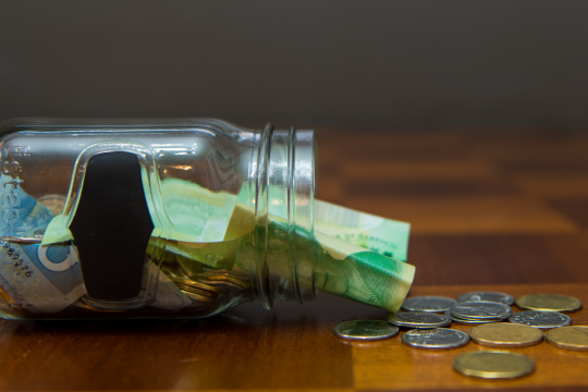 A jar with tip money.