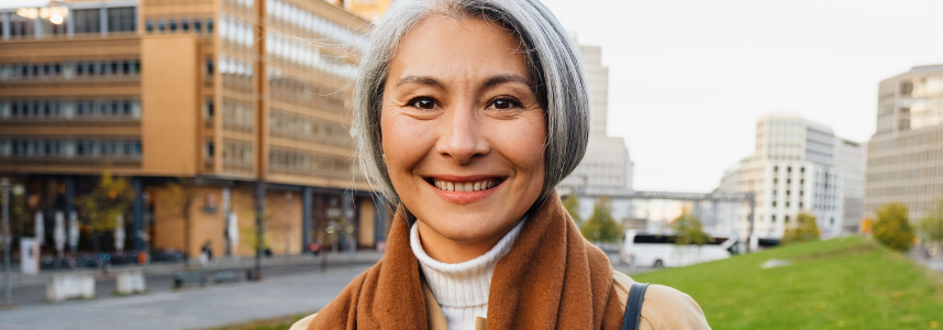 Femme souriante.