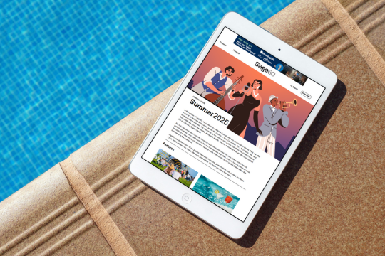 Celebrating Canada — and navigating summer with Sage60. Tablet device featuring the latest issue of Sage60.